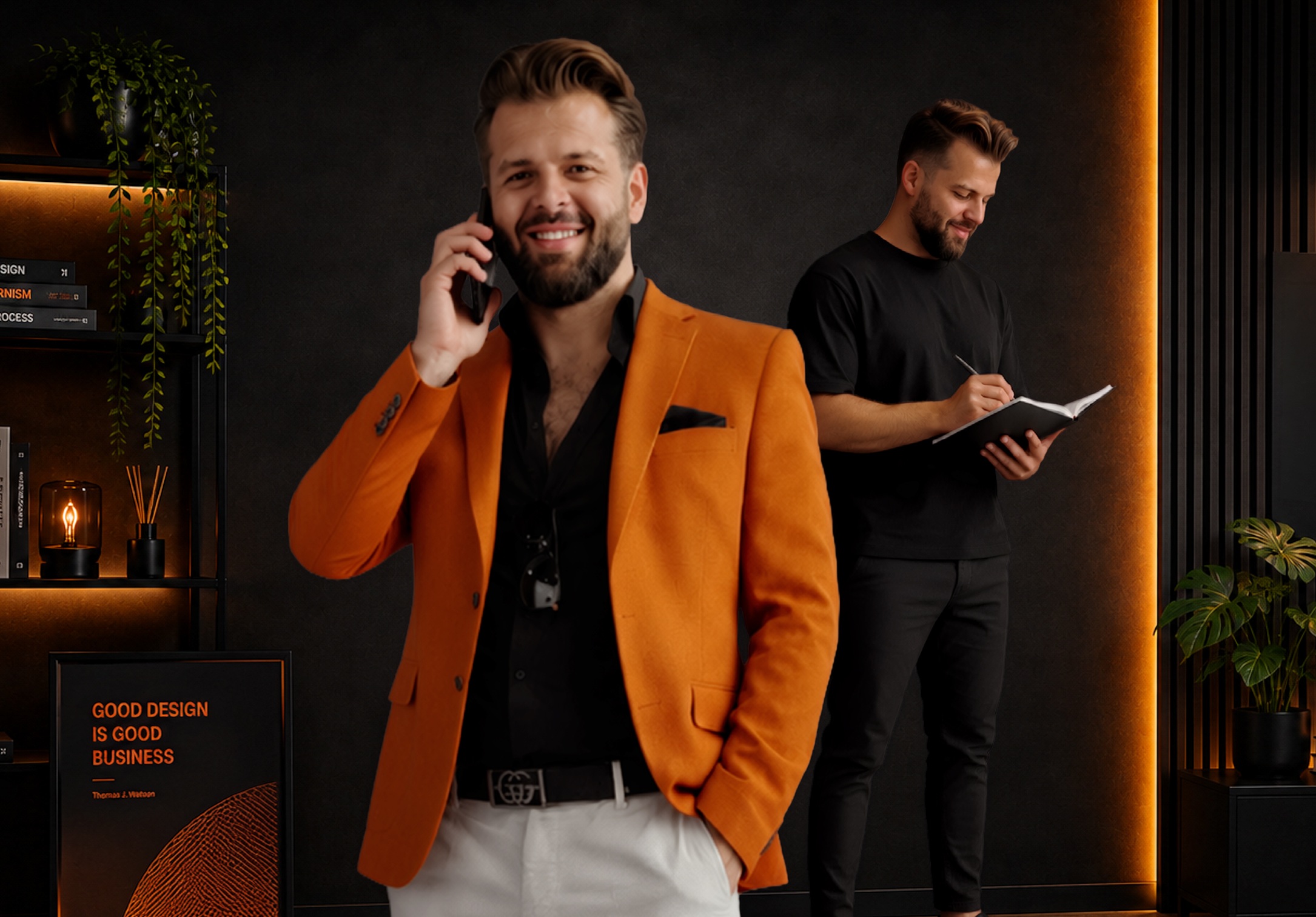 Paweł Ostrowski podczas rozmowy telefonicznej